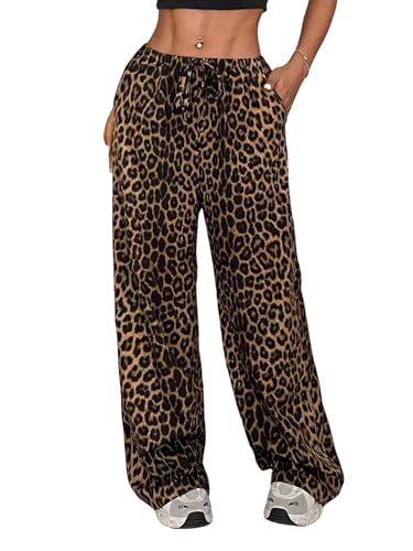 SweatyRocks Leo Hose Damen Weit Jogginghose Lang Weite Hose Mit Leoprint Sweathose Lockere Hosen Mit Gummizug Damenhose Freizeithose Leoparden S SweatyRocks Leo Hose Damen Weit Jogginghose Lang Weite Hose Mit Leoprint Sweathose Lockere Hosen Mit Gummizug Damenhose Freizeithose Leoparden S von SweatyRocks