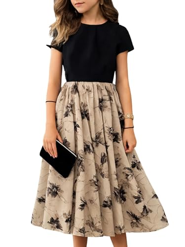 SweatyRocks Mädchen Kleid Blümchenmuster Sommerkleid Kurzarm Midikleid Rundkragen Kleider Langes Blumenkleid A Linie Freizeitkleid Casualkleid Khaki 12 Jahre SweatyRocks Mädchen Kleid Blümchenmuster Sommerkleid Kurzarm Midikleid Rundkragen Kleider Langes Blumenkleid A Linie Freizeitkleid Casualkleid Khaki 12 Jahre von SweatyRocks