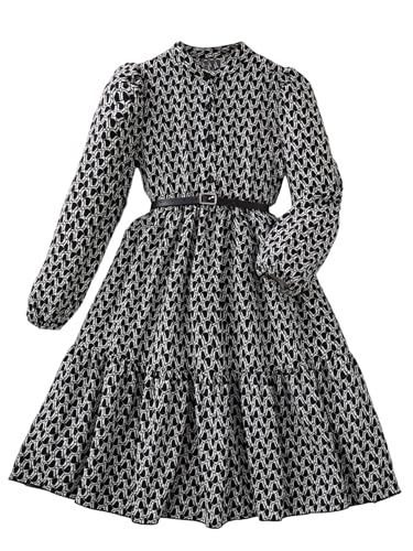 SweatyRocks Mädchen Kleid Elegant Midikleid mit Knöpfen vorn Herbst Langarm Kleider Bedruckte Mädchenkleid Freizeitkleid mit Laterne Ärmel Schwarz 9 Jahre SweatyRocks Mädchen Kleid Elegant Midikleid mit Knöpfen vorn Herbst Langarm Kleider Bedruckte Mädchenkleid Freizeitkleid mit Laterne Ärmel Schwarz 9 Jahre von SweatyRocks