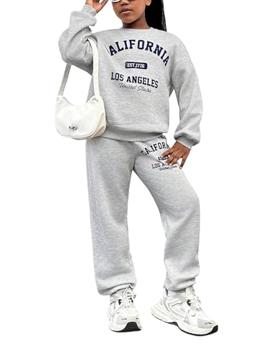 SweatyRocks Mädchen Zweiteiler 8-12 Jahre Pullover Und Jogginghose Sets 2 Teiler Teenager Sweatshirt Und Fleecehose Herbst Winter Outfits Hellgrau 10 Jahre SweatyRocks Mädchen Zweiteiler 8-12 Jahre Pullover Und Jogginghose Sets 2 Teiler Teenager Sweatshirt Und Fleecehose Herbst Winter Outfits Hellgrau 10 Jahre von SweatyRocks