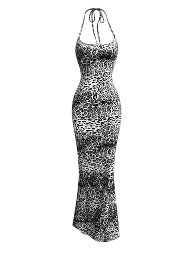 SweatyRocks Neckholder Kleid Damen Lang Sommer Maxikleid Sommerkleid Leo Kleid Y2k Freizeitkleid Partykleid Trägerkleid Sexy Cocktailkleid Grau M SweatyRocks Neckholder Kleid Damen Lang Sommer Maxikleid Sommerkleid Leo Kleid Y2k Freizeitkleid Partykleid Trägerkleid Sexy Cocktailkleid Grau M von SweatyRocks