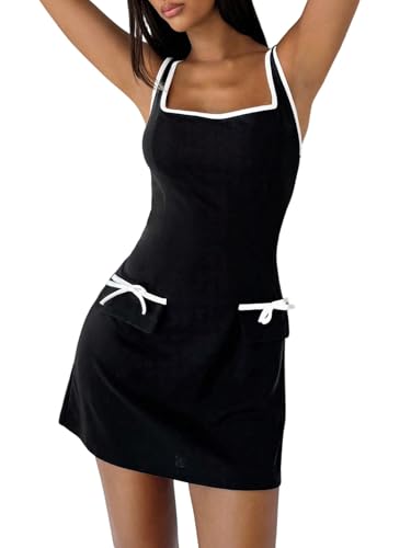 SweatyRocks Sommerkleid Damen A Linie Kurz Minikleid Mit Schleife Tankkleid Mit Farbblock Y2k Kleid Mit Eckigem Ausschnitt Partykleid Schwarz L SweatyRocks Sommerkleid Damen A Linie Kurz Minikleid Mit Schleife Tankkleid Mit Farbblock Y2k Kleid Mit Eckigem Ausschnitt Partykleid Schwarz L von SweatyRocks