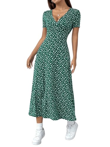 SweatyRocks Sommerkleid Damen Lang Elegant Blumenkleid Maxikleid Mit Blümchen A Linien Kleider Boho Kleid Sommer V Ausschnitt Wickelkleider Grün L SweatyRocks Sommerkleid Damen Lang Elegant Blumenkleid Maxikleid Mit Blümchen A Linien Kleider Boho Kleid Sommer V Ausschnitt Wickelkleider Grün L von SweatyRocks