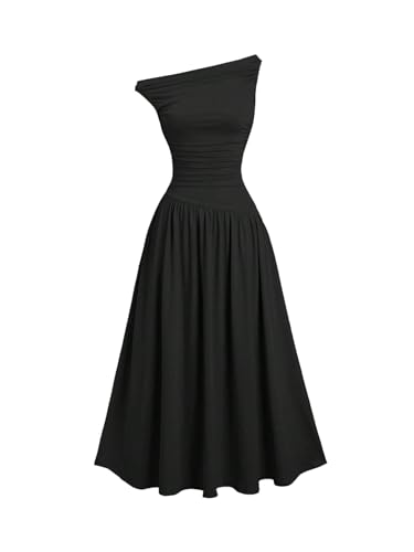SweatyRocks Sommerkleid Damen Lang Schulterfreie Partykleid Ärmellose Langes Kleid A-Linie Freizeitkleid mit Rüschensaum Cocktailkleid Schwarz M SweatyRocks Sommerkleid Damen Lang Schulterfreie Partykleid Ärmellose Langes Kleid A-Linie Freizeitkleid mit Rüschensaum Cocktailkleid Schwarz M von SweatyRocks
