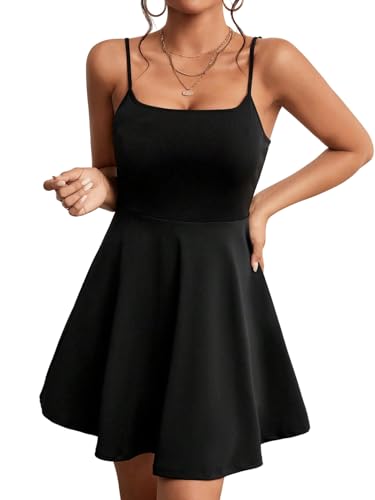 SweatyRocks Sommerkleid Damen Leicht Kurz Minikleid Elegante Kleider A Linie Kleid Mit Spaghettiträger Partykleid Cami Kleid Schwarz M SweatyRocks Sommerkleid Damen Leicht Kurz Minikleid Elegante Kleider A Linie Kleid Mit Spaghettiträger Partykleid Cami Kleid Schwarz M von SweatyRocks