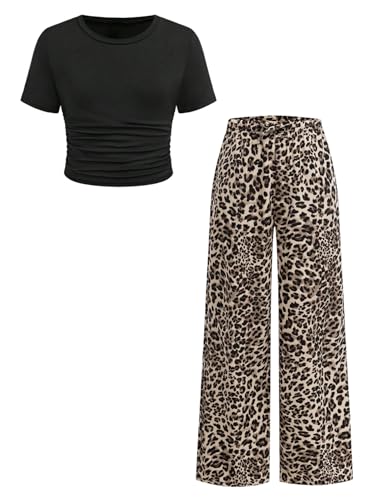 SweatyRocks Zweiteiler Mädchen 8-12 Jahre Top Und Jogginghose Sets Leo Print Herbst Outfits Teenager Oberteile Und Weite Hose 2 Teiler Leoparden 11 Jahre SweatyRocks Zweiteiler Mädchen 8-12 Jahre Top Und Jogginghose Sets Leo Print Herbst Outfits Teenager Oberteile Und Weite Hose 2 Teiler Leoparden 11 Jahre von SweatyRocks