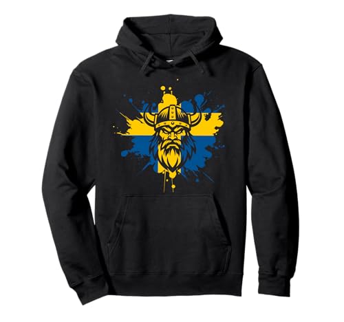 Schweden schwedische Wikingerflagge nordische Skandinavien Männer Frauen Kinder Pullover Hoodie von Sweden Flag Swedish Apparel