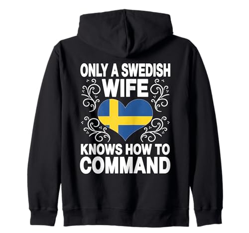 Lustiger schwedischer Ehefrau Spruch Schweden Frauen Humor Kapuzenjacke von Swedish Flag Designs Sweden Proud Viking Roots