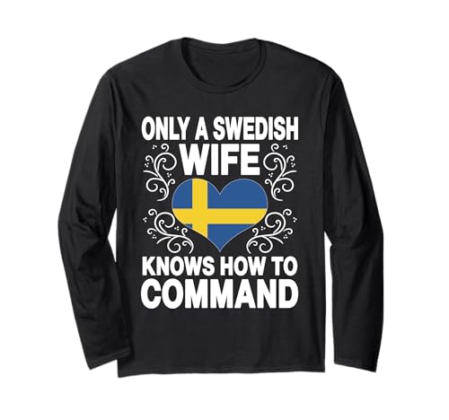 Lustiger schwedischer Ehefrau Spruch Schweden Frauen Humor Langarmshirt Lustiger schwedischer Ehefrau Spruch Schweden Frauen Humor Langarmshirt von Swedish Flag Designs Sweden Proud Viking Roots