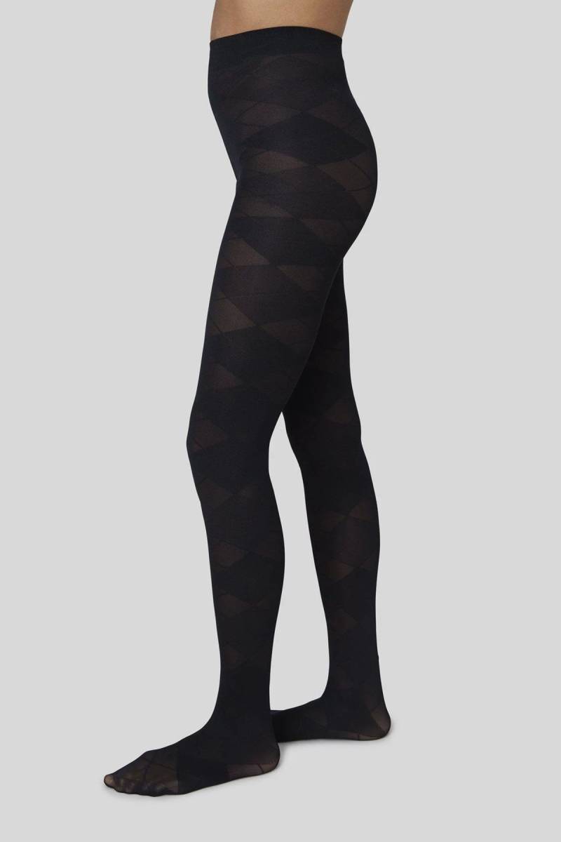 Strumpfhose Rebecka Argyle Schwarz von Swedish Stockings