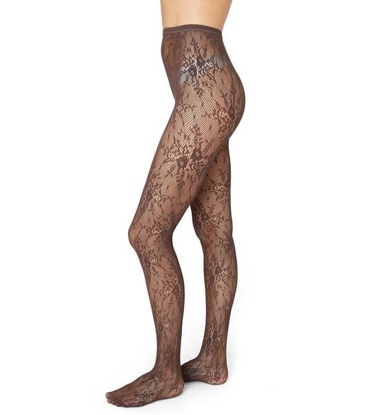 Swedish Stockings Spitzenstrumpfhose Rosa aus ECONYL®-Nylon von Swedish Stockings