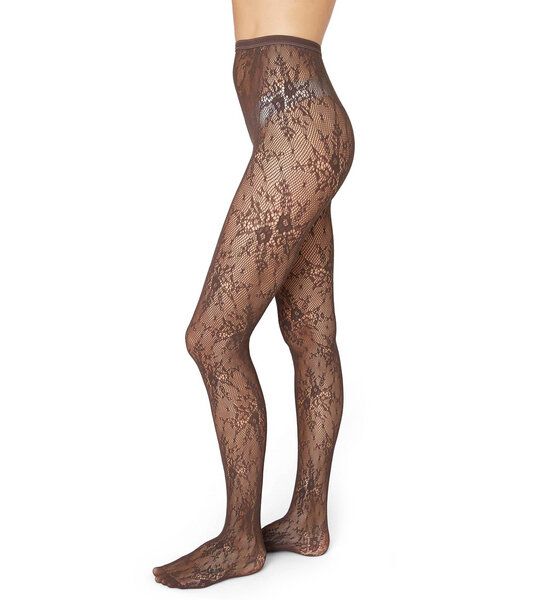Swedish Stockings Spitzenstrumpfhose Rosa aus ECONYL®-Nylon von Swedish Stockings