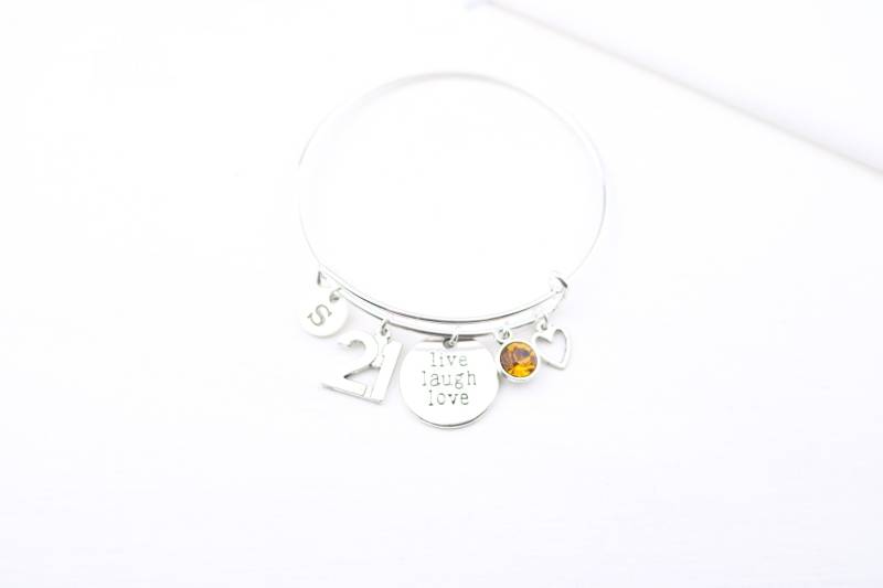 21. Geburtstag Charm Armreif Benutzerdefinierte Frauen Schmuck Geschenk von SwedishBeautyDesign