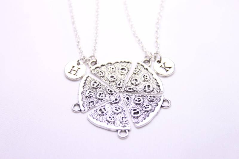 Beste Freundin Halskette, Pizza Ganze Schmuck, 2Er Set, Brautjungfern Freundschaft Pizza, 2 3 4 5 6 Foodie Geschenke von SwedishBeautyDesign