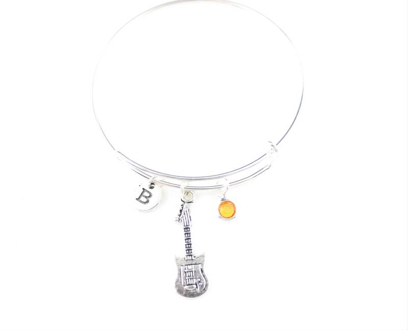 E-Gitarre Charm Armreif Verstellbares Musiker Armband von SwedishBeautyDesign