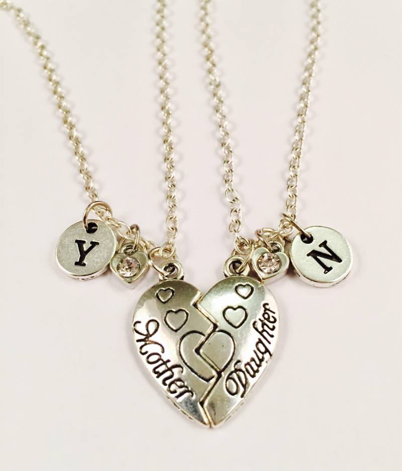 Mutter Tochter Halskette Set Für 2 Geteiltes Herz Puzzle, Mama Schmuck von SwedishBeautyDesign