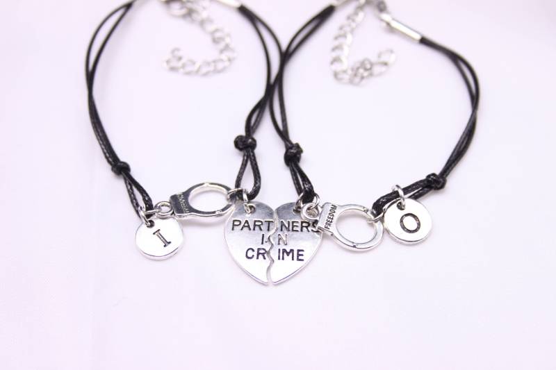 Partners in Crime Armband 2Er Set Personalisierte Kordel Armbänder von SwedishBeautyDesign