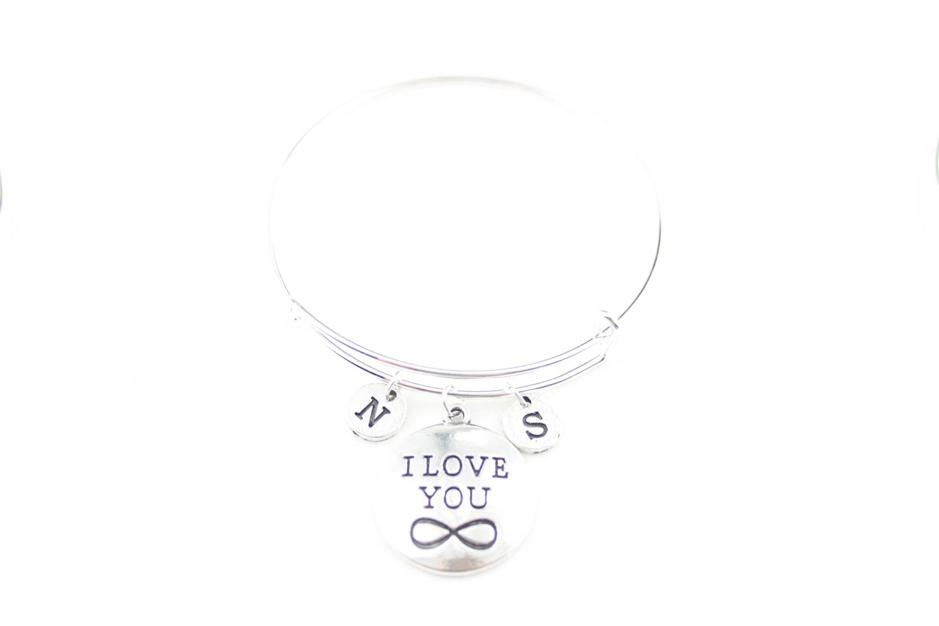 Personalisiertes Eternity Armreif Ich Liebe Dich Charm, Paar Geschenk von SwedishBeautyDesign