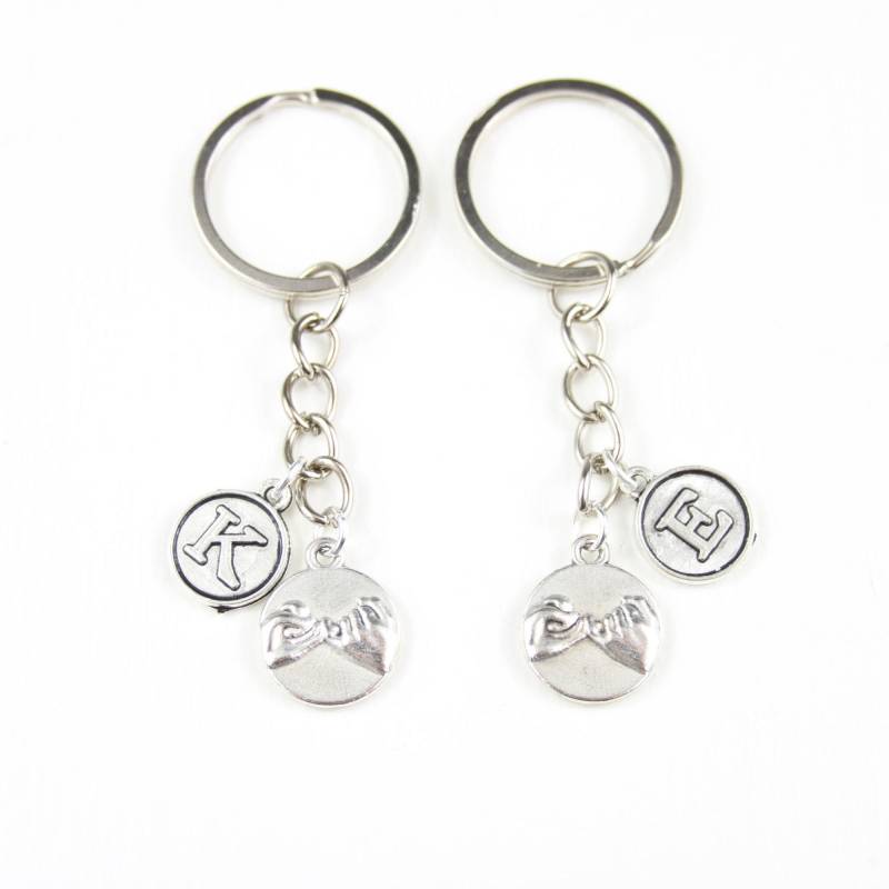 Promise Schlüsselanhänger 2Er Set Paar Mit Initial Charms von SwedishBeautyDesign