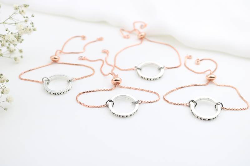 Ring Armbänder, Passende Beste Freunde Geschenke Set Von 2 3 4 5 6 7 8 9 10, Familie Mama Schwester Cousine, Kupfer Box Kette, Versprechen Ringe von SwedishBeautyDesign
