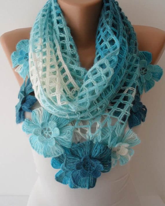 Handgefertigt Häkelschal Blume Weicher Strick Winter Wear von SwedishShop