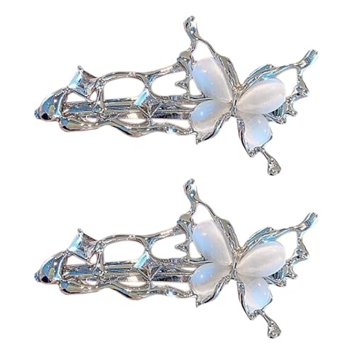 1 Paar elegante Haarspange mit flüssigem Katzenaugenstein, Schmetterlings-Haarspange für Damen und Jugendliche, für den täglichen Gebrauch, Schmetterlings-Haarspange von Sweeaau
