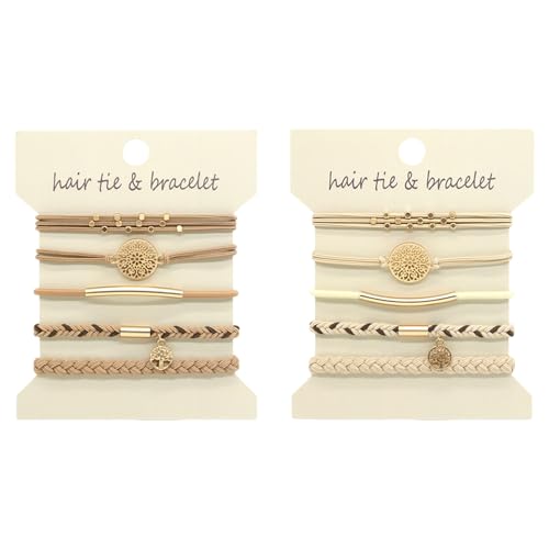 10 Stück Metallic Haargummis Elastische Haargummis für Frauen und Mädchen Haarseil Pferdeschwanz Halter für die meisten Anlässe Metall Stirnbänder von Sweeaau