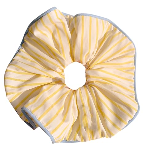 Ästhetisches gestreiftes Haargummi für Damen und Mädchen, elastisch, Hochsteckfrisuren, übergroße Haarkreise für den täglichen Gebrauch, elastisches Haargummi für den täglichen Gebrauch von Sweeaau