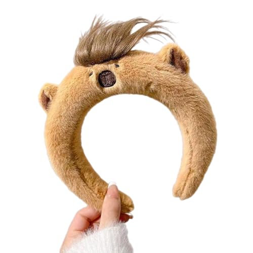 Capybara-Stirnband für Erwachsene und Teenager, Plüsch, Haarreifen, Make-up, Fotografieren, Weihnachten, Party, Kopfbedeckung, Cartoon-Stirnband zum Waschen des Gesichts, Cartoon-Stirnbänder für von Sweeaau