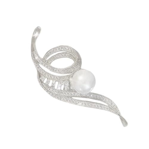 Elegante Damen-Brosche mit Musiknoten und Strasssteinen, Perlen, Legierung, Accessoire für Party oder Hochzeit, Strasssteine, Perlen, Brosche, Einheitsgröße, Wie beschrieben von Sweeaau