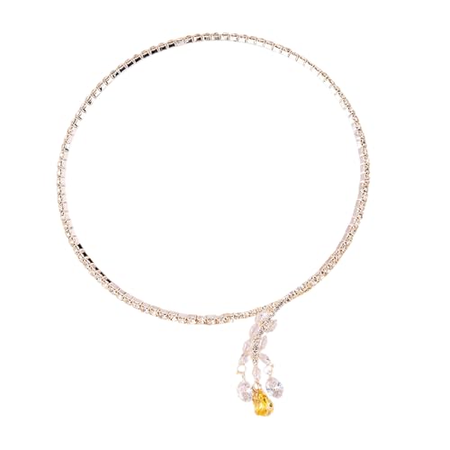 Elegante Lariat-Halskette in Tropfenform mit Zirkonia-Steinen, zierliche Y-Kette, Schmuck, Statement-Stücke für trendige Mädchen, Freizeitkleidung, tropfenförmige Kristalle, Blatt-Anhänger von Sweeaau