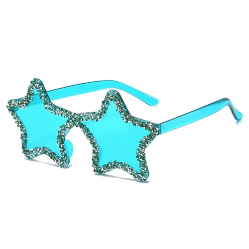 Elegante Stern-Glitzer-Rahmen, trendige Brille für Reisen, Bühne, Musik, Festival, Foto-Requisiten, Streetwear, seeblau Elegante Stern-Glitzer-Rahmen, trendige Brille für Reisen, Bühne, Musik, Festival, Foto-Requisiten, Streetwear, seeblau von Sweeaau