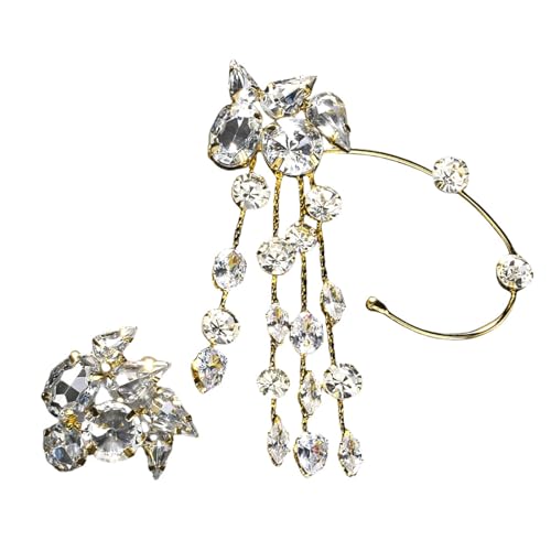 Elegante Strass-Quasten, Ohrmanschette, moderne Strass-Quasten, Ohrringe, Verzierung für Eleganz und Komfort, elegante baumelnde Ohrringe Elegante Strass-Quasten, Ohrmanschette, moderne Strass-Quasten, Ohrringe, Verzierung für Eleganz und Komfort, elegante baumelnde Ohrringe von Sweeaau