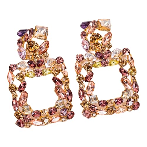 Eleganter, mehrfarbiger geometrischer Ohrschmuck, Kirsite, raffinierte Ohrringe für lässige Outfits, formelle Kleidung, modische geometrische Ohrstecker, Einheitsgröße, Wie beschrieben, Wie von Sweeaau