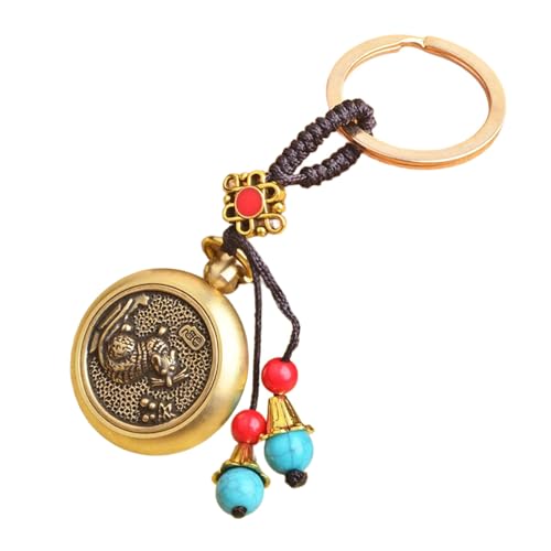 Eleganter Metall-Schlüsselanhänger, stilvoller Halter, Sternzeichen-Thema, einzigartiges Ornament, Messing-Textur, geeignet für Partys und den täglichen Gebrauch, Messing-Anhänger von Sweeaau