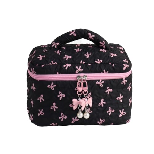 Große Kapazität Make-up-Tasche Schleifen Kosmetik Handheld Reise Kulturbeutel Kleingeld Geldbörse Aufbewahrung Waschen Toilettenartikel Große Kapazität Reise Waschen Ästhetische Kosmetik, L, Mass von Sweeaau