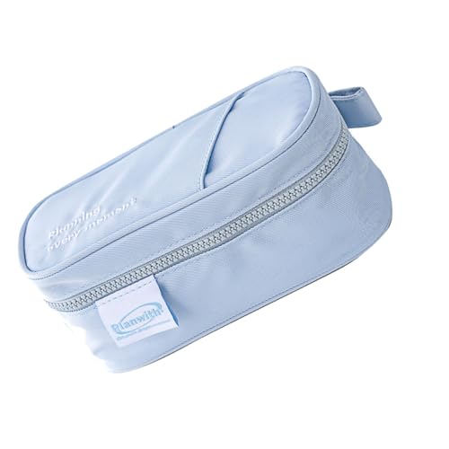 Große Kapazität Schreibwaren Aufbewahrungstasche Reißverschlüsse Schreibwaren Taschen Studenten Multifunktional Fach Federmäppchen Multifunktionale Organizer, blau von Sweeaau