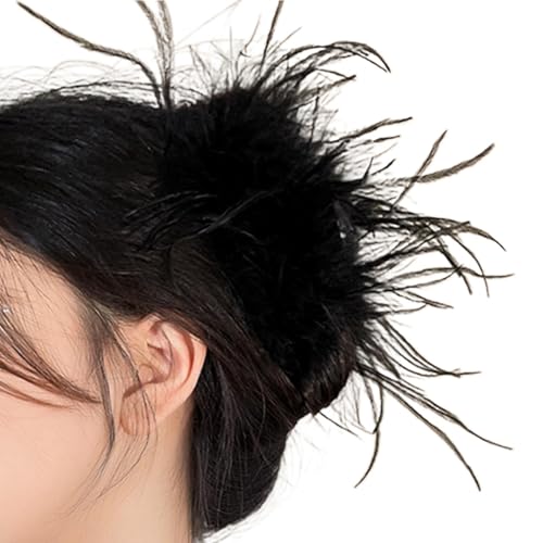 Haarspange im Stil der 1920er-Jahre, große Haarklammer, modischer Haarschmuck, gefiederte Haarspangen, Haarstyling-Werkzeug, Ornamente, trendige Damen-Haarspange von Sweeaau