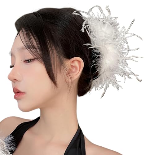 Haarspange im Stil der 1920er-Jahre, große Haarklammer, modischer Haarschmuck, gefiederte Haarspangen, Haarstyling-Werkzeug, Ornamente, trendige Damen-Haarspange Haarspange im Stil der 1920er-Jahre, große Haarklammer, modischer Haarschmuck, gefiederte Haarspangen, Haarstyling-Werkzeug, Ornamente, trendige Damen-Haarspange von Sweeaau