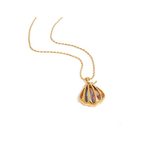 Halskette mit natürlichen Abalone-Muscheln, Ohrringe, mit Seestern-Charm, Edelstahl-Halskette, Marine-Schmuck, Geschenk, Themen-Halskette, Strud-Ohrringe, Einheitsgröße, Wie beschrieben, Wie von Sweeaau