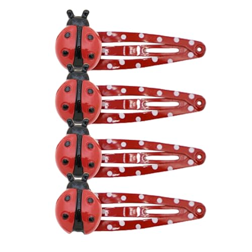 Marienkäfer-Haarspange für Erwachsene und Kinder, einfache Entenschnabel-Haarspange, Party-Haardekoration, Seitenclip, Mädchen, Cartoon, 4 Stück, Kinderzubehör Marienkäfer-Haarspange für Erwachsene und Kinder, einfache Entenschnabel-Haarspange, Party-Haardekoration, Seitenclip, Mädchen, Cartoon, 4 Stück, Kinderzubehör von Sweeaau