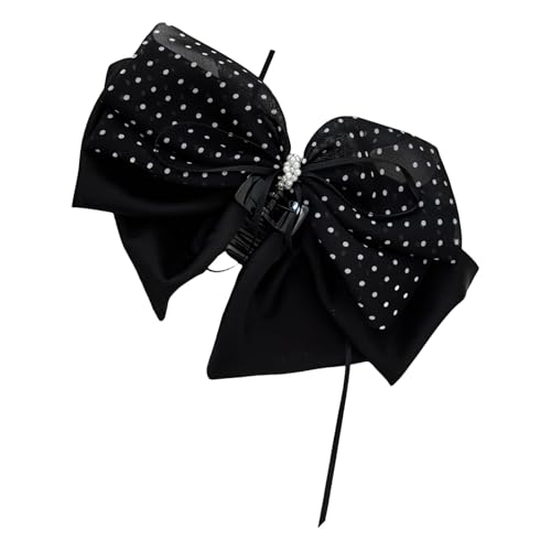 Mehrschichtige Haarklammer mit Schleife, Haarstyling-Accessoire mit gepunktetem Farbdesign für Freizeit, Party, Arbeit, Anlass, elegante Schleife, Haarspange für Damen von Sweeaau