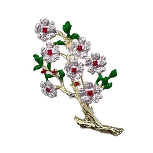 Modische Pfingstrosen-Design-Brosche mit aufwendiger emaillierter Arbeit und Zuchtperlen-Verzierung, stilvolle Outfits, elegante Damen-Blumenbrosche, Einheitsgröße, Wie beschrieben von Sweeaau