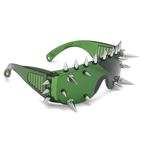 Modische Steampunk-Sonnenbrille mit Nieten, Retro-Stil, stilvolle Brille für Damen und Herren, langlebig, 25 Nieten, dunkles G Modische Steampunk-Sonnenbrille mit Nieten, Retro-Stil, stilvolle Brille für Damen und Herren, langlebig, 25 Nieten, dunkles G von Sweeaau