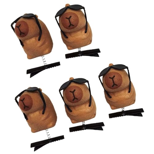 Niedliche Capybaras Plüsch-Haarnadeln, bezaubernde Capybaras-Haarspangen, stilvolle Haarschmuck, geeignet für Mode-Enthusiasten, Mädchen-Accessoires, 5 Stück Niedliche Capybaras Plüsch-Haarnadeln, bezaubernde Capybaras-Haarspangen, stilvolle Haarschmuck, geeignet für Mode-Enthusiasten, Mädchen-Accessoires, 5 Stück von Sweeaau