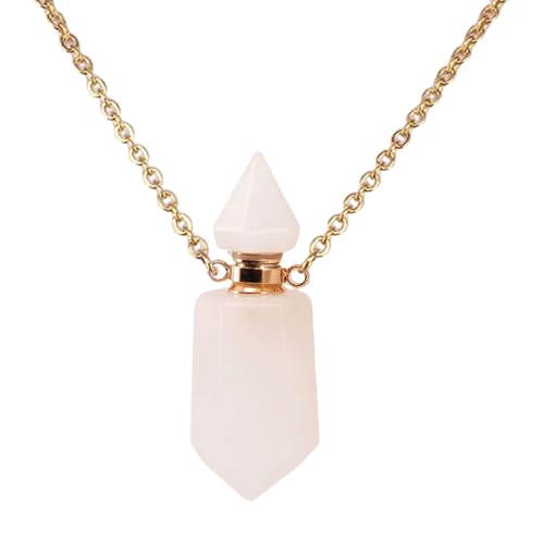 Parfümflasche Anhänger Halskette für Frauen Edelstahl Kabel Kette Choker Einstellbare Länge Halskette Zubehör Raffiniertes Kristall Zubehör, Einheitsgröße, Wie beschrieben, Wie beschrieben von Sweeaau