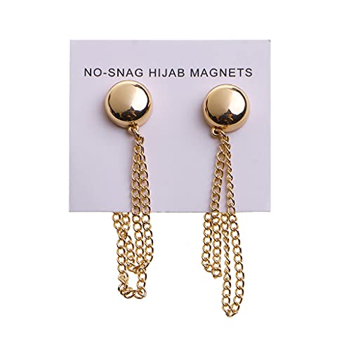 Robuste Hijab-Brosche mit Metallbeschichtung, sicheres Hijab-Brosche, Luxus-Accessoire, ohne Loch, Nadeln, Kettenbrosche für Schals, Schals, Schnalle, Einheitsgröße, Wie beschrieben von Sweeaau