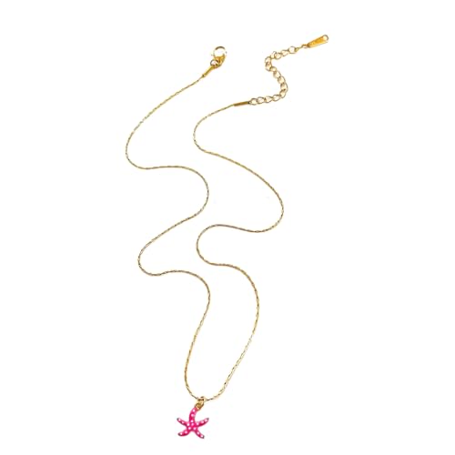 Seestern-Halskette aus Edelstahl, leicht, Modeschmuck, verstellbare Kette für den täglichen Gebrauch, Marine-Themenschmuck für Sie, Einheitsgröße, Wie beschrieben, Wie beschrieben von Sweeaau