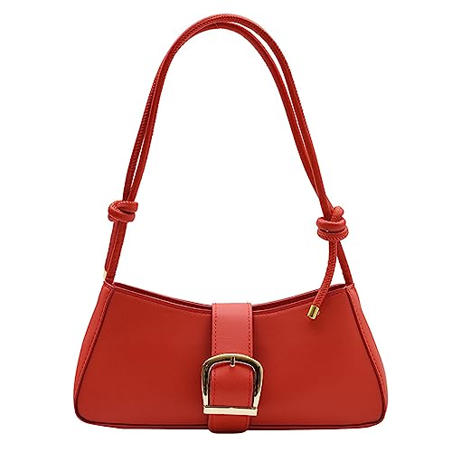 Sweeaau 2023 Neue Schultertaschen Unterarmtasche Trendige Achseltasche Tote Taschen Mode Handtasche Schwarz Weiß Grün Rot Blau Kaffee Achsel Schwarz Weiß Grün Rot Blau Kaffee, rot von Sweeaau
