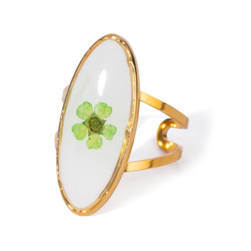 Sweeaau Anspruchsvolle Blumenförmige Ringe, Verzierung, personalisierbares offenes Accessoire für modebewusste Damen, verstellbar von Sweeaau